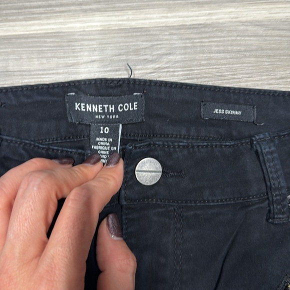 🏴 Kenneth Cole Black Skinny Leg Jeans Classic Style size 10 - Picture 5 of 8